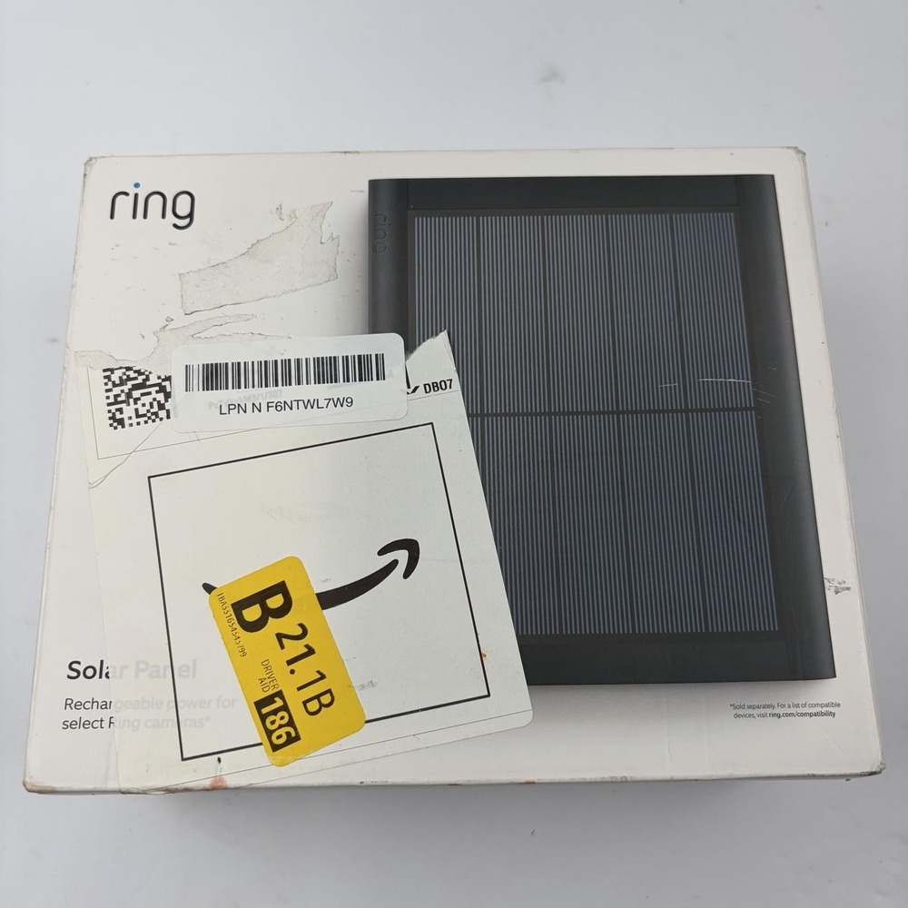 Ring Solar Panel Black Weatherproof Power Supply For Ring Cameras Wall Mount